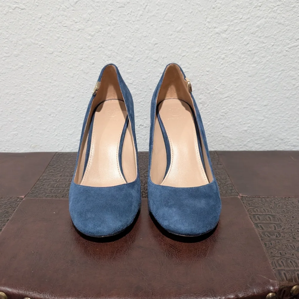 Tory Burch Elizabeth Suede High Block Heel Pumps Size 8.5